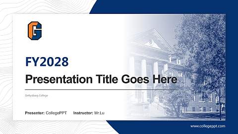Gettysburg College Academic Presentation/Research Findings Report PPT Template