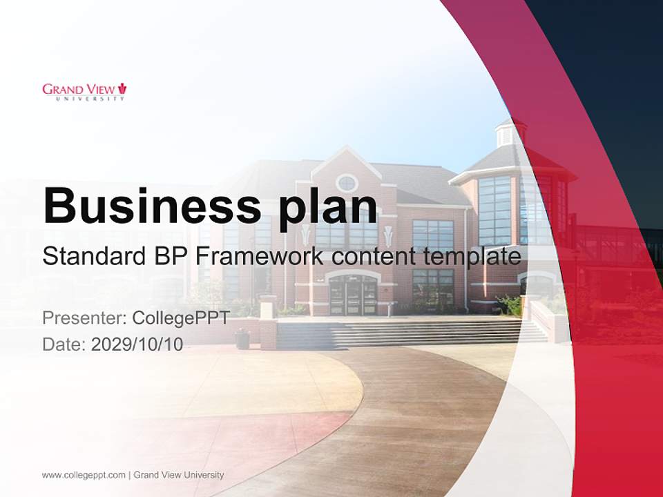 Grand View University Competition/Entrepreneurship Contest PPT Template4:3 ratio PPT effect preview image9