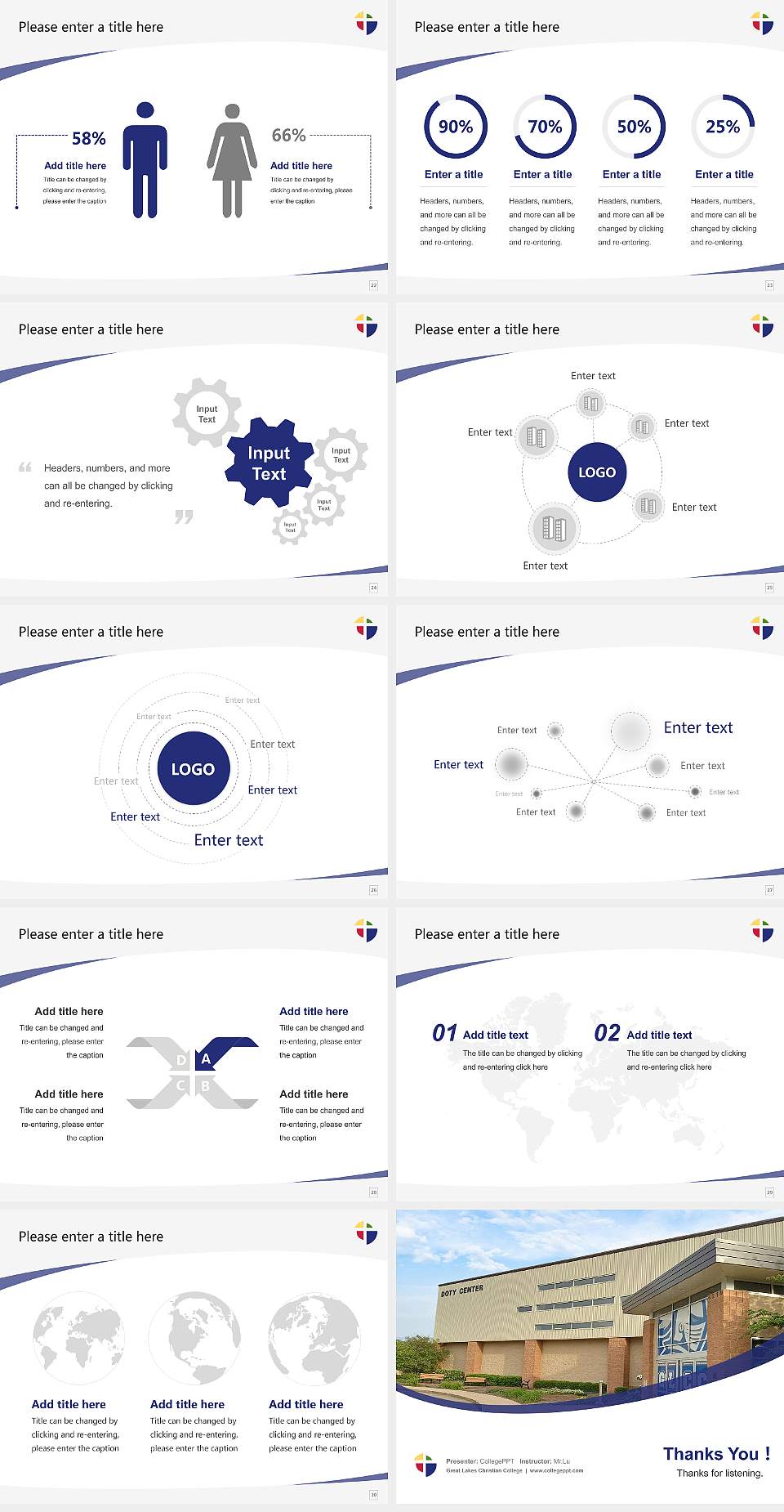 Great Lakes Christian College Course/Courseware Creation PPT Template4:3 ratio PPT effect preview image4