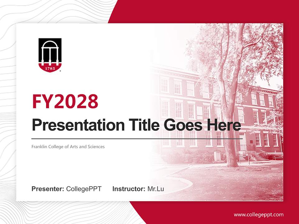 Franklin College of Arts and Sciences Academic Presentation/Research Findings Report PPT Template4:3 ratio PPT effect preview image5