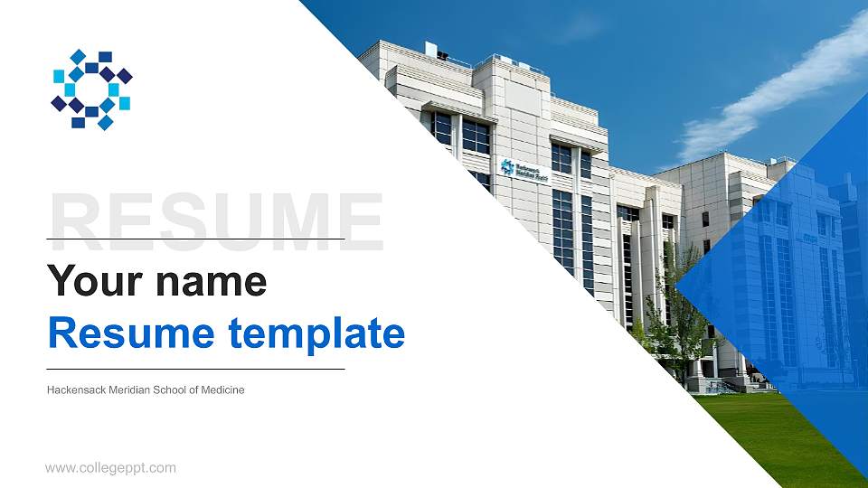Hackensack Meridian School of Medicine Resume PPT Template16:9 ratio PPT effect preview image