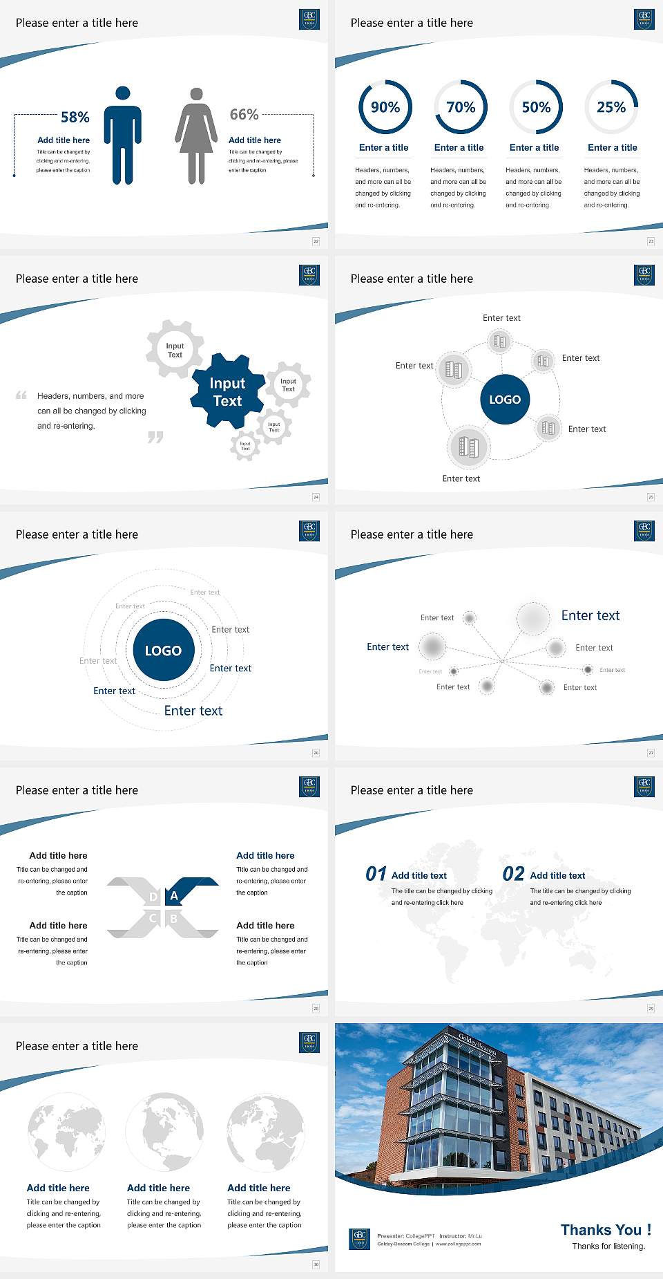Goldey-Beacom College Course/Courseware Creation PPT Template4:3 ratio PPT effect preview image4