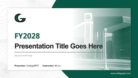 Georgia Gwinnett College Academic Presentation/Research Findings Report PPT Template
