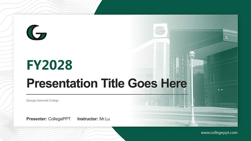 Georgia Gwinnett College Academic Presentation/Research Findings Report PPT Template16:9 ratio PPT effect preview image