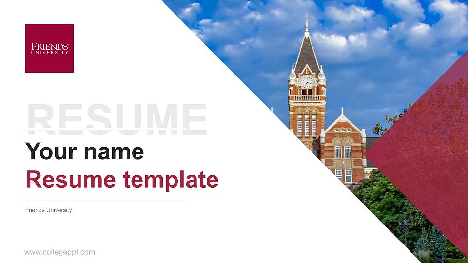 Friends University Resume PPT Template16:9 ratio PPT effect preview image