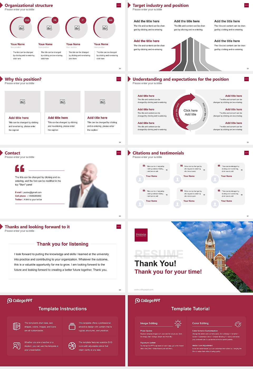 Friends University Resume PPT Template16:9 ratio PPT effect preview image4