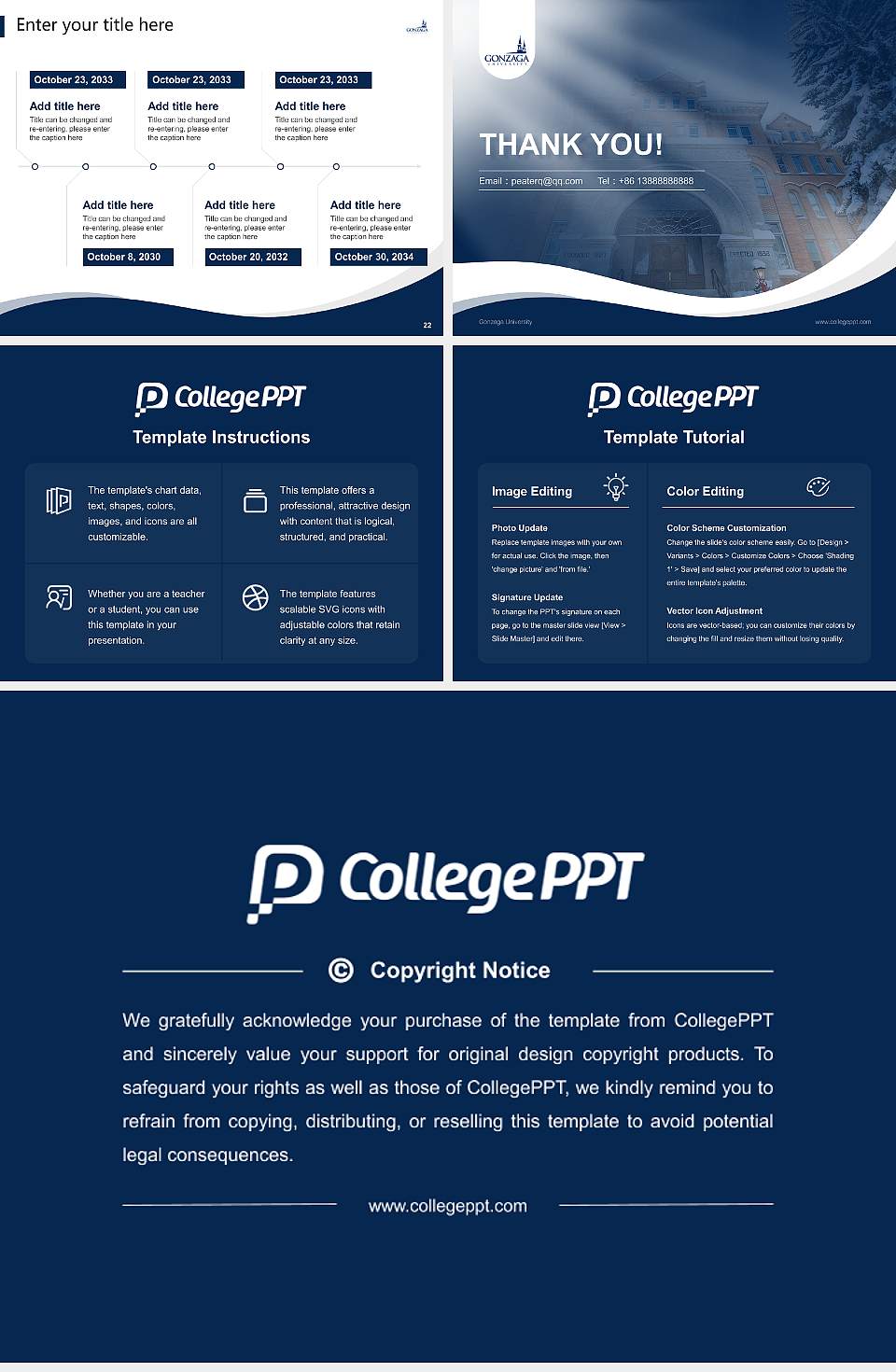 Gonzaga University Lecture Sharing and Networking Event PPT Template4:3 ratio PPT effect preview image4