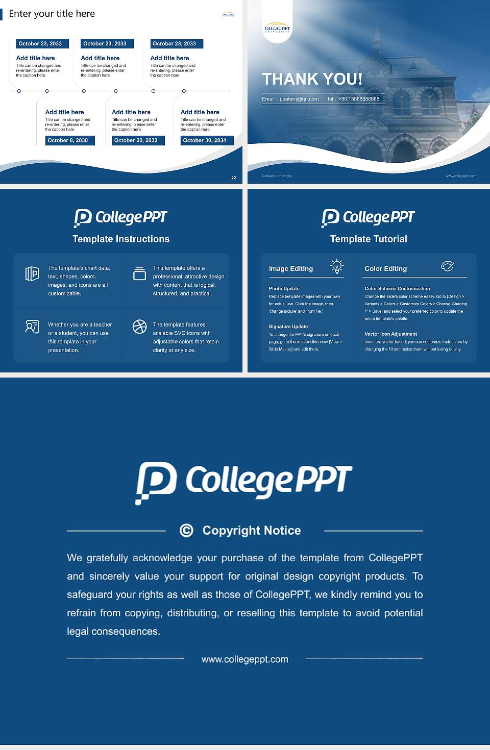 Gallaudet University Lecture Sharing and Networking Event PPT Template4:3 ratio PPT effect preview image4