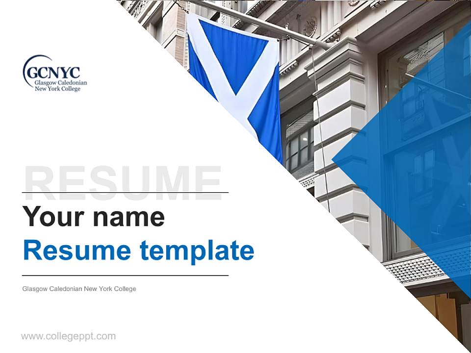 Glasgow Caledonian New York College Resume PPT Template4:3 ratio PPT effect preview image5