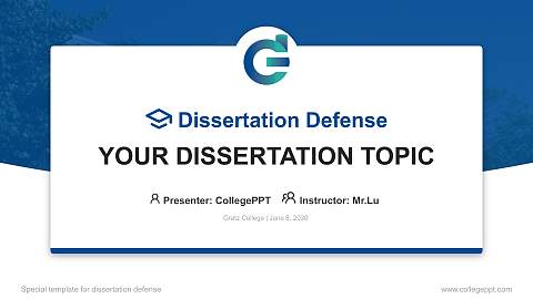 Gratz College Graduation Thesis Defense PPT Template