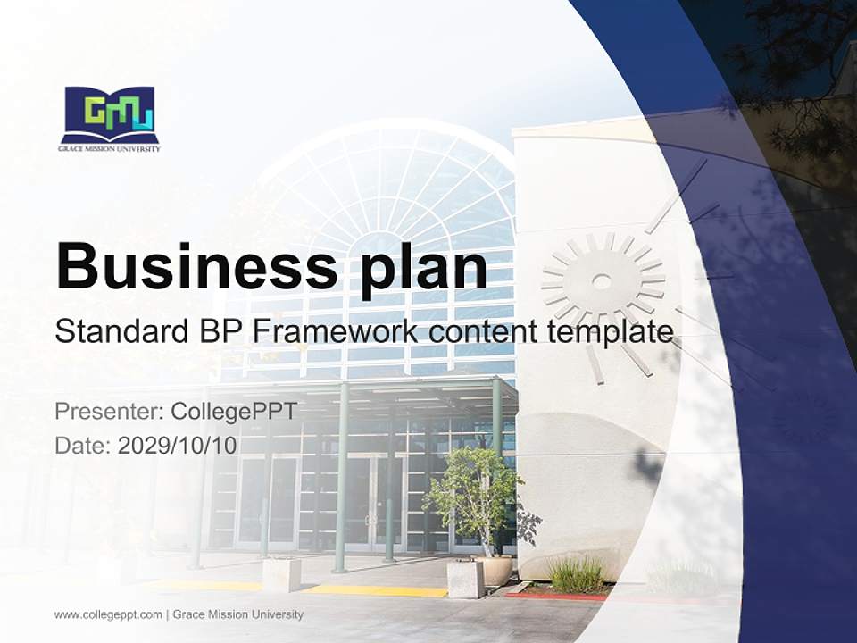 Grace Mission University Competition/Entrepreneurship Contest PPT Template4:3 ratio PPT effect preview image9