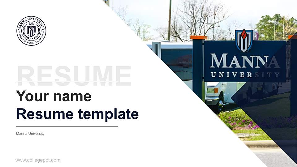 Manna University Resume PPT Template16:9 ratio PPT effect preview image