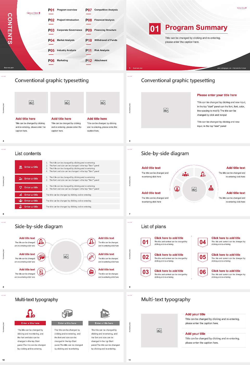 Grand View University Competition/Entrepreneurship Contest PPT Template16:9 ratio PPT effect preview image2