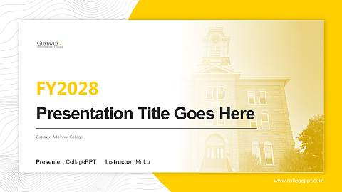Gustavus Adolphus College Academic Presentation/Research Findings Report PPT Template