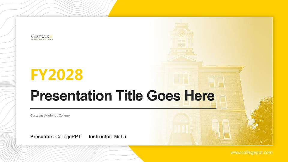 Gustavus Adolphus College Academic Presentation/Research Findings Report PPT Template16:9 ratio PPT effect preview image