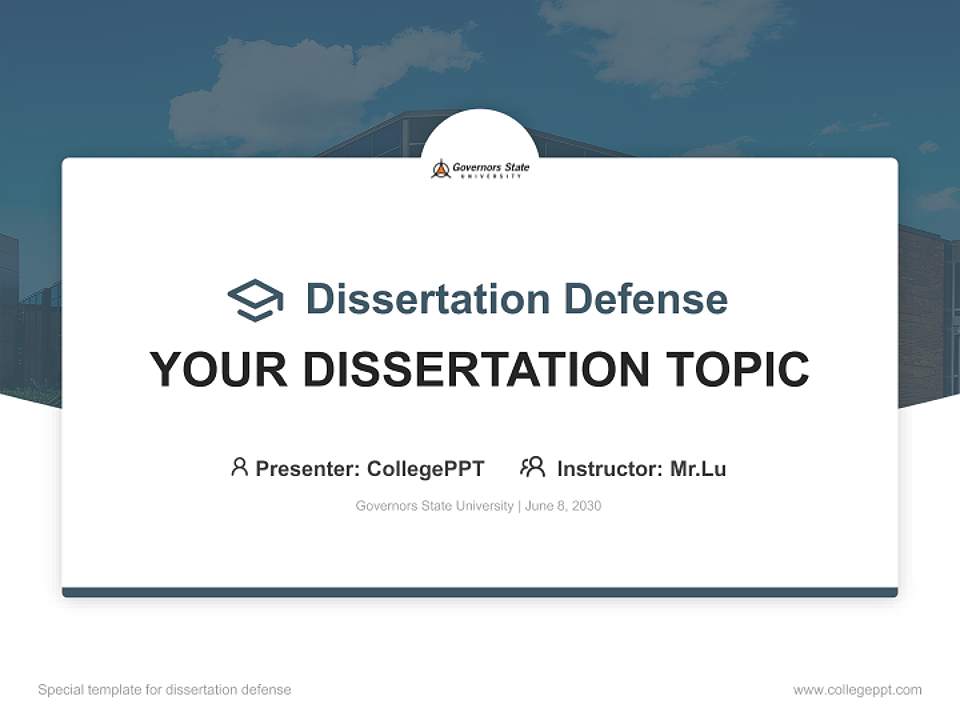 Governors State University Graduation Thesis Defense PPT Template4:3 ratio PPT effect preview image7