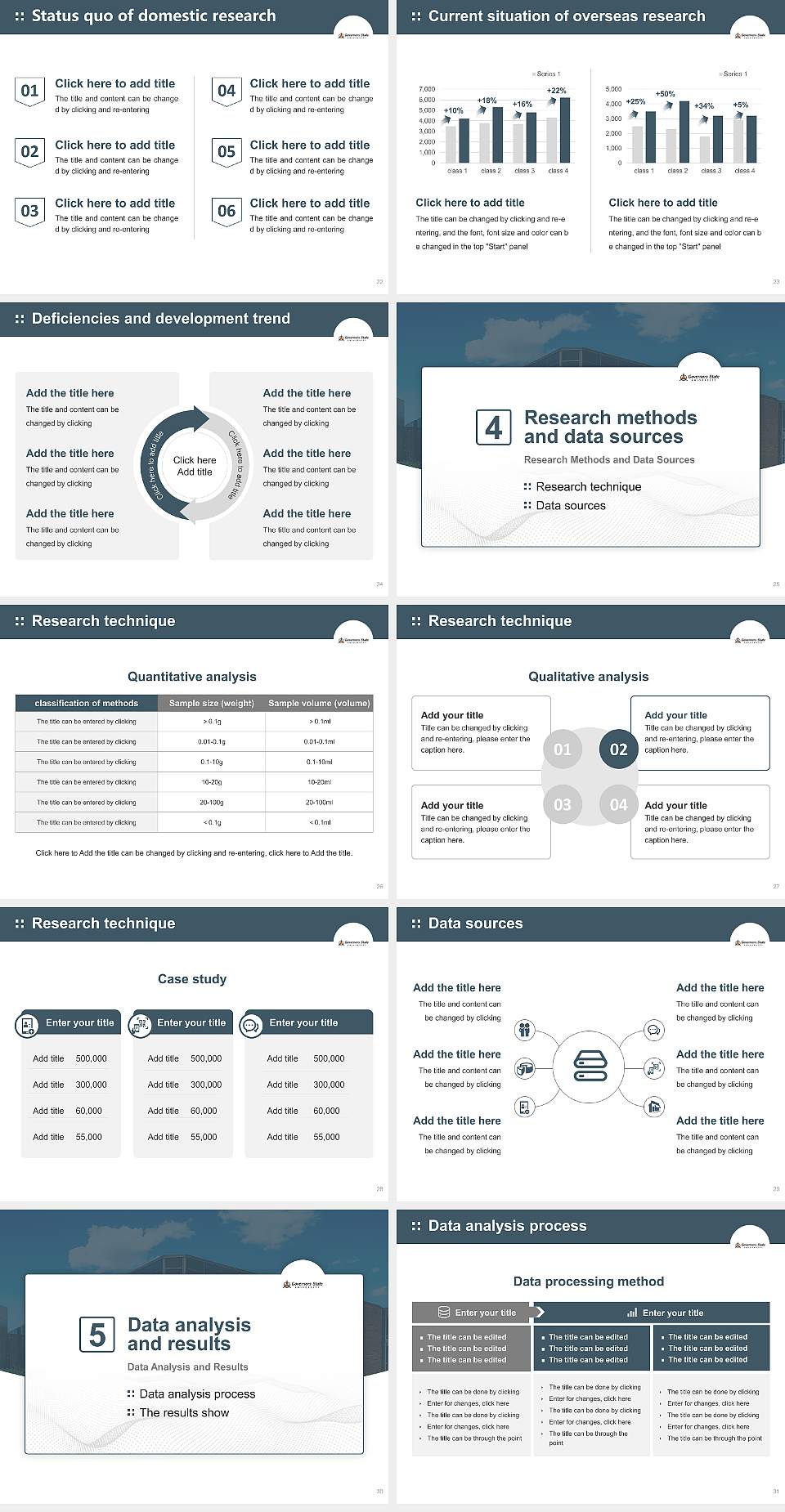 Governors State University Graduation Thesis Defense PPT Template4:3 ratio PPT effect preview image4