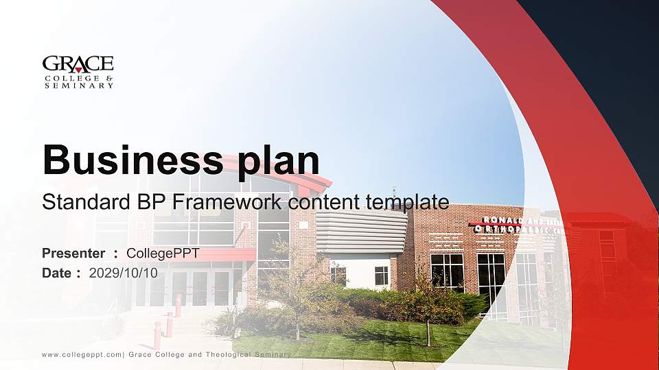 Grace College and Theological Seminary Competition/Entrepreneurship Contest PPT Template16:9 ratio PPT effect preview image