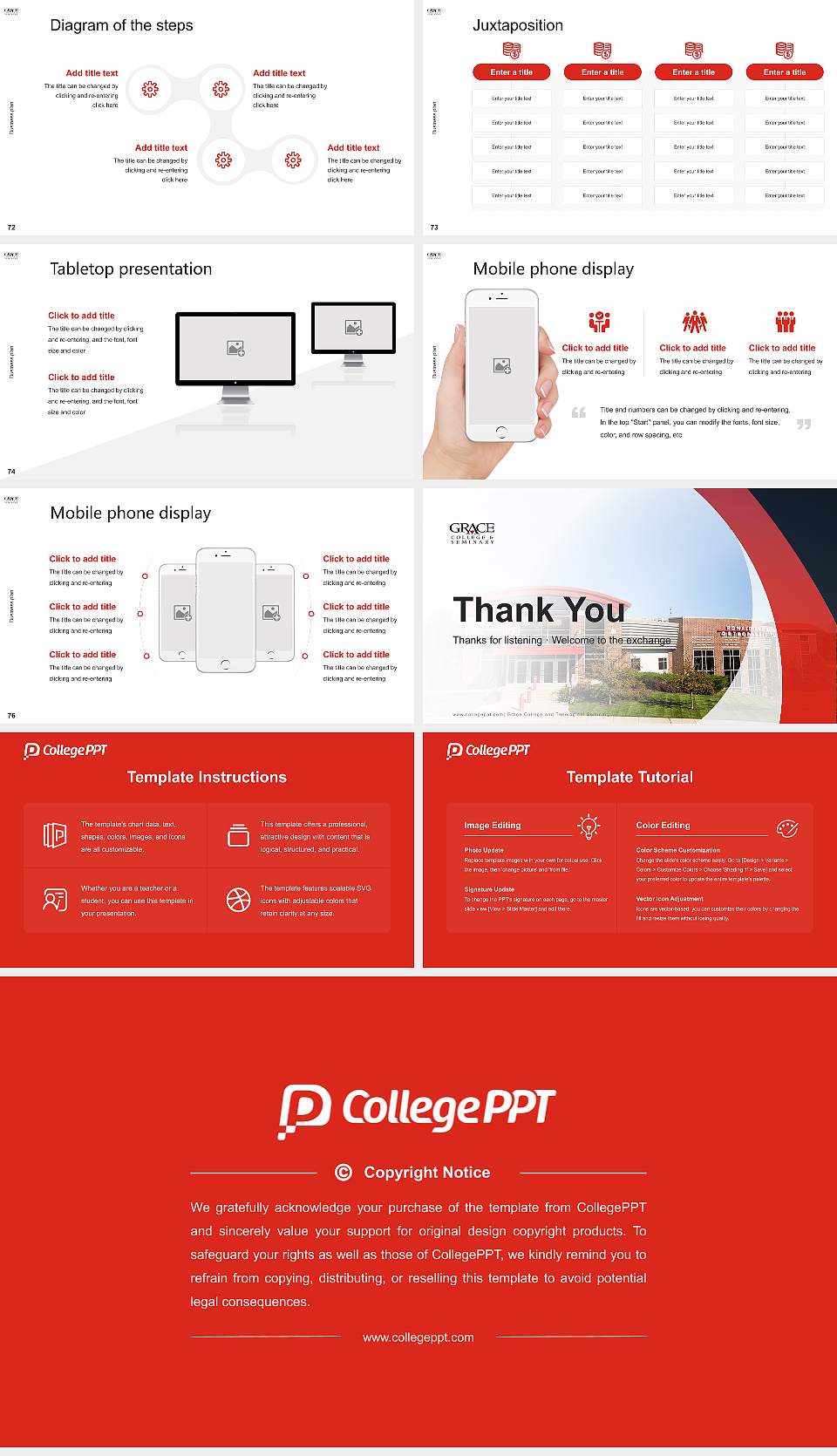 Grace College and Theological Seminary Competition/Entrepreneurship Contest PPT Template16:9 ratio PPT effect preview image9