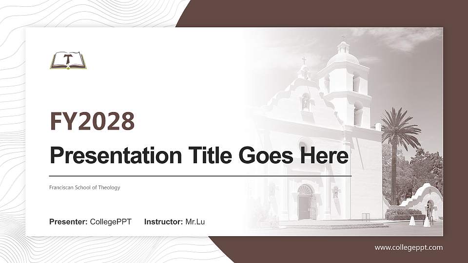 Franciscan School of Theology Academic Presentation/Research Findings Report PPT Template16:9 ratio PPT effect preview image