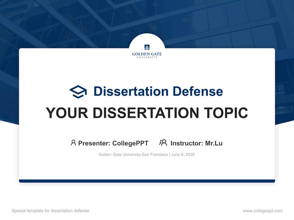 Golden Gate University-San Francisco Graduation Thesis Defense PPT Template4:3 ratio PPT effect preview image7