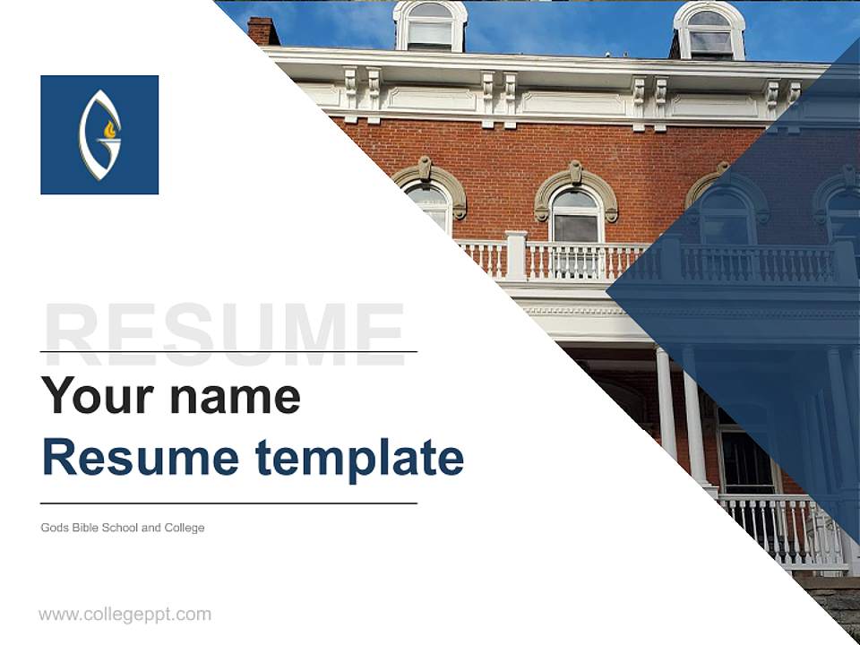 Gods Bible School and College Resume PPT Template4:3 ratio PPT effect preview image5