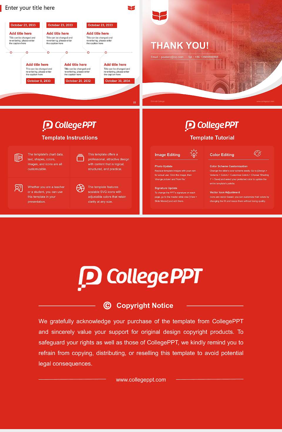 Grinnell College Lecture Sharing and Networking Event PPT Template4:3 ratio PPT effect preview image4