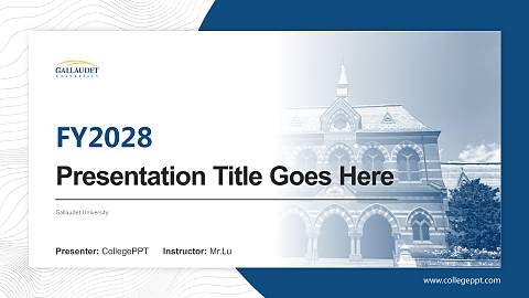 Gallaudet University Academic Presentation/Research Findings Report PPT Template