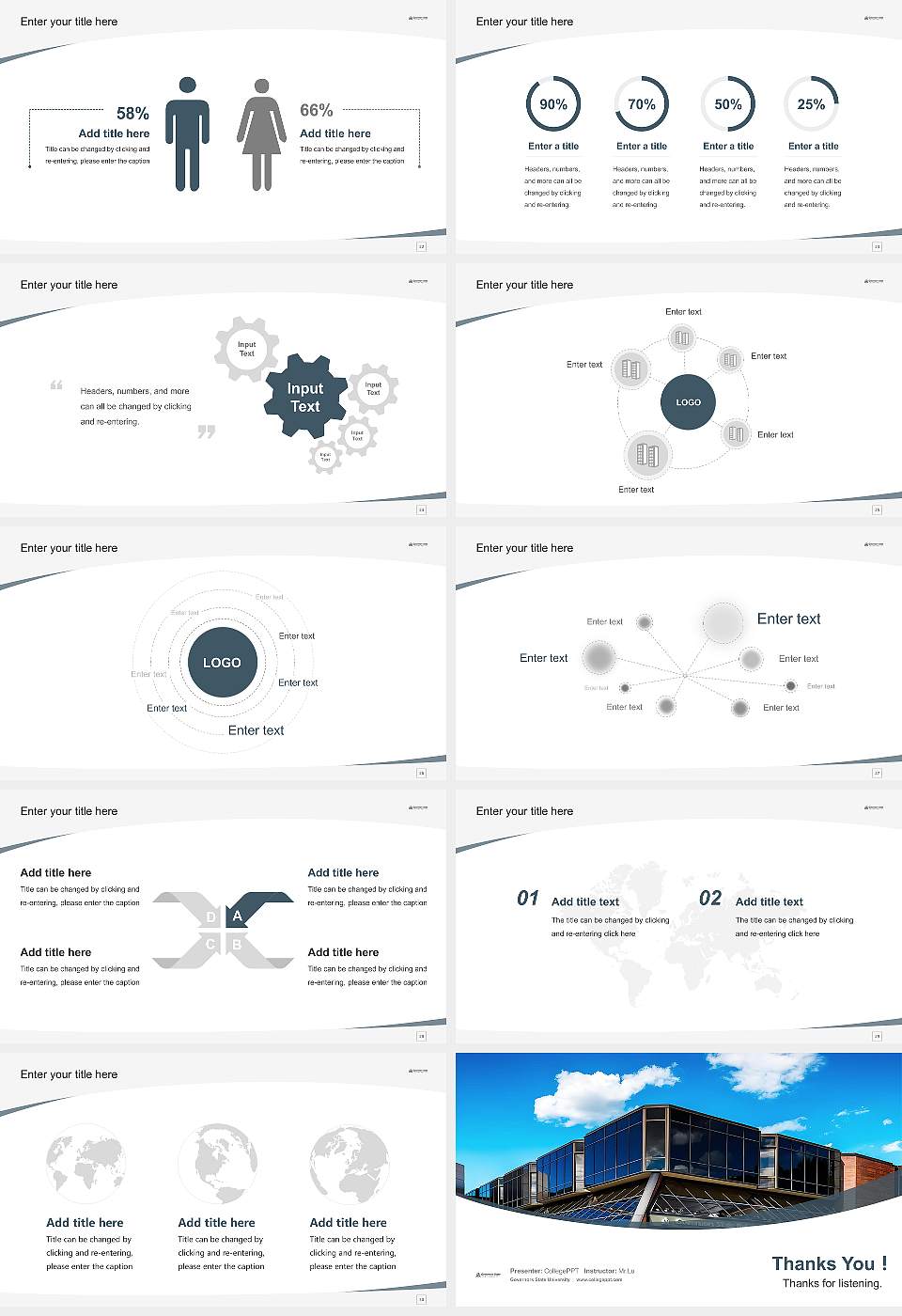 Governors State University Course/Courseware Creation PPT Template16:9 ratio PPT effect preview image4