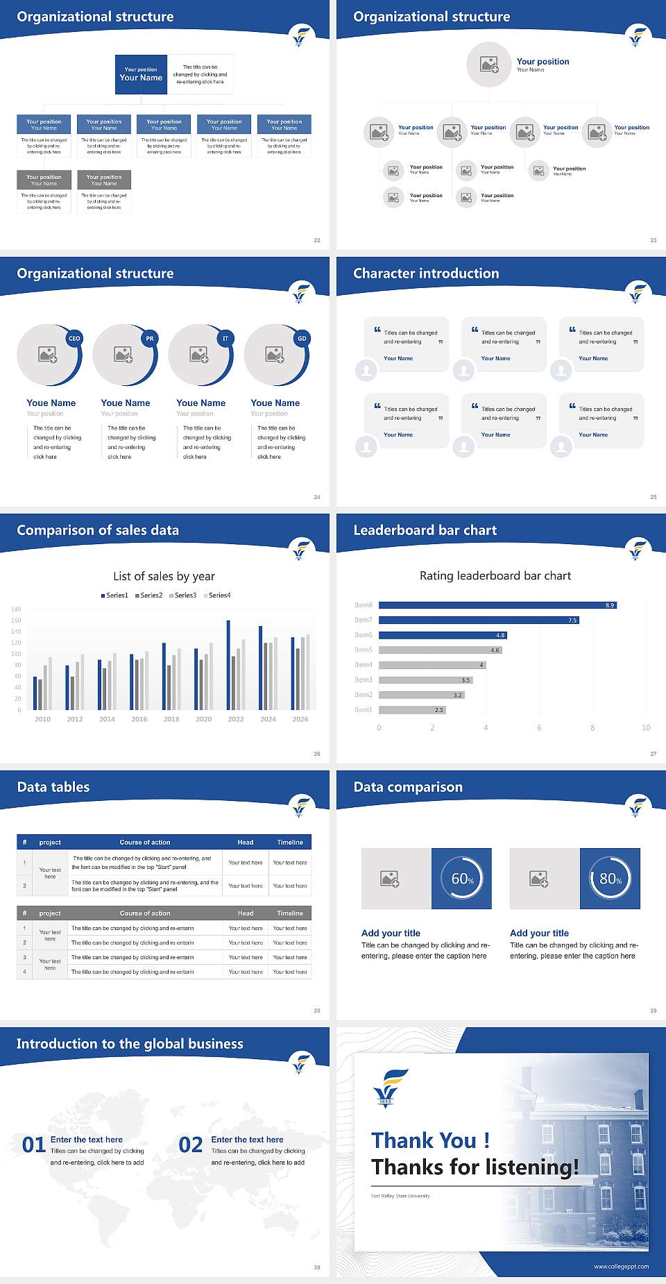 Fort Valley State University Academic Presentation/Research Findings Report PPT Template4:3 ratio PPT effect preview image4
