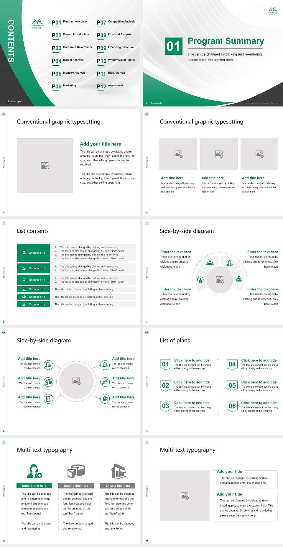 Greensboro College Competition/Entrepreneurship Contest PPT Template4:3 ratio PPT effect preview image2