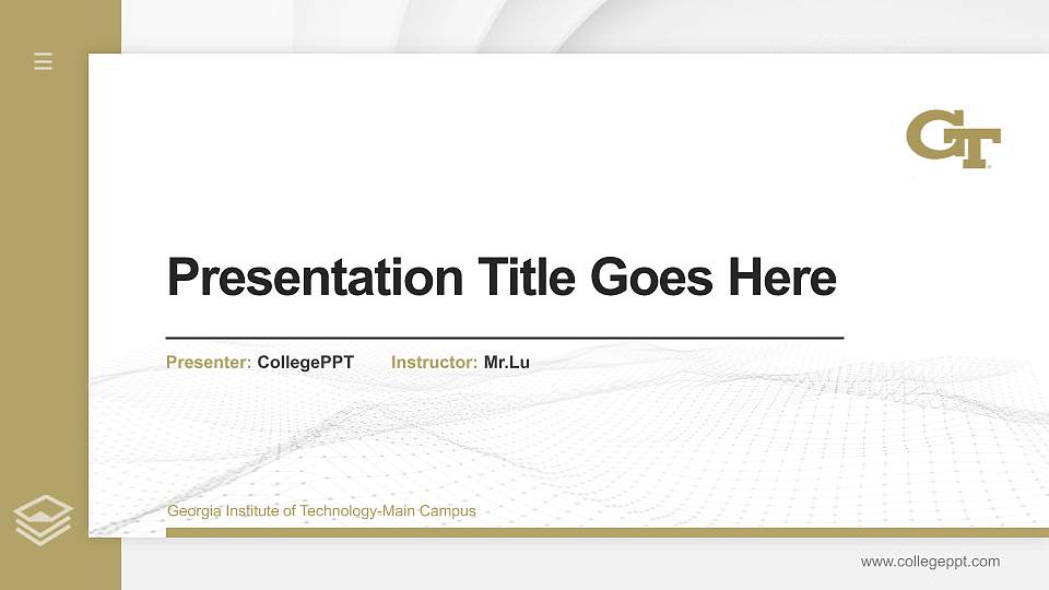 Georgia Institute of Technology-Main Campus Thesis Proposal/Graduation Defense PPT Template16:9 ratio PPT effect preview image