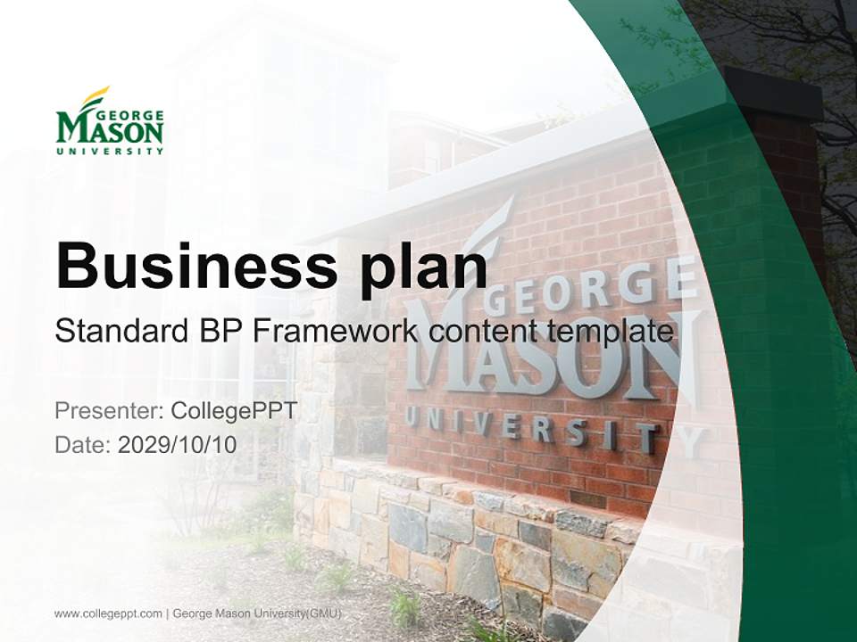 George Mason University(GMU) Competition/Entrepreneurship Contest PPT Template4:3 ratio PPT effect preview image9