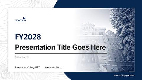 Gonzaga University Academic Presentation/Research Findings Report PPT Template