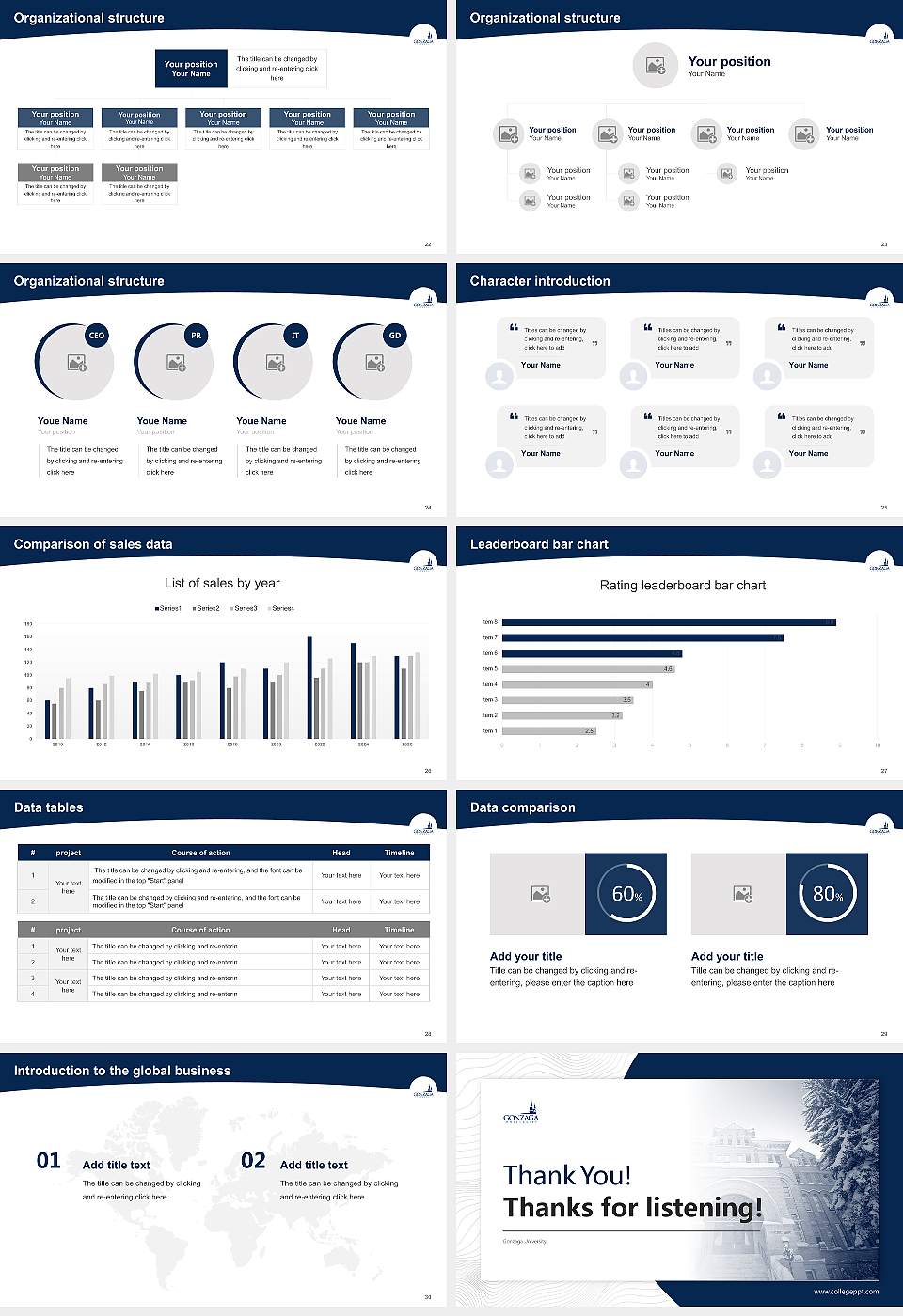 Gonzaga University Academic Presentation/Research Findings Report PPT Template16:9 ratio PPT effect preview image4