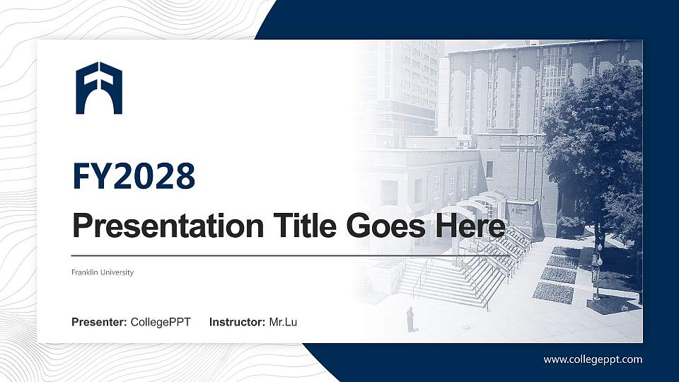 Franklin University Academic Presentation/Research Findings Report PPT Template16:9 ratio PPT effect preview image