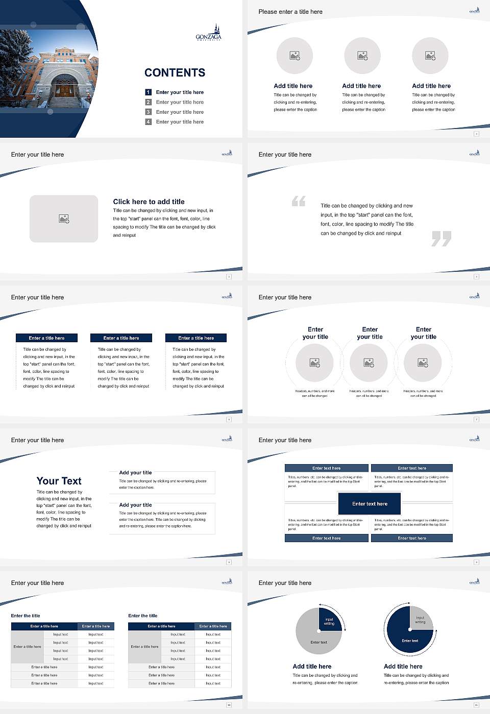 Gonzaga University Course/Courseware Creation PPT Template16:9 ratio PPT effect preview image2