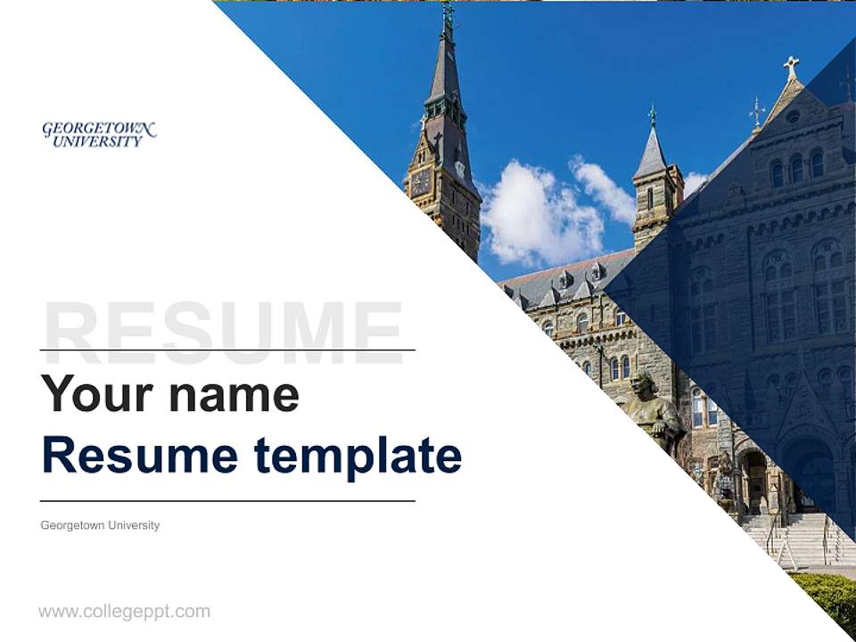 Georgetown University Resume PPT Template4:3 ratio PPT effect preview image5
