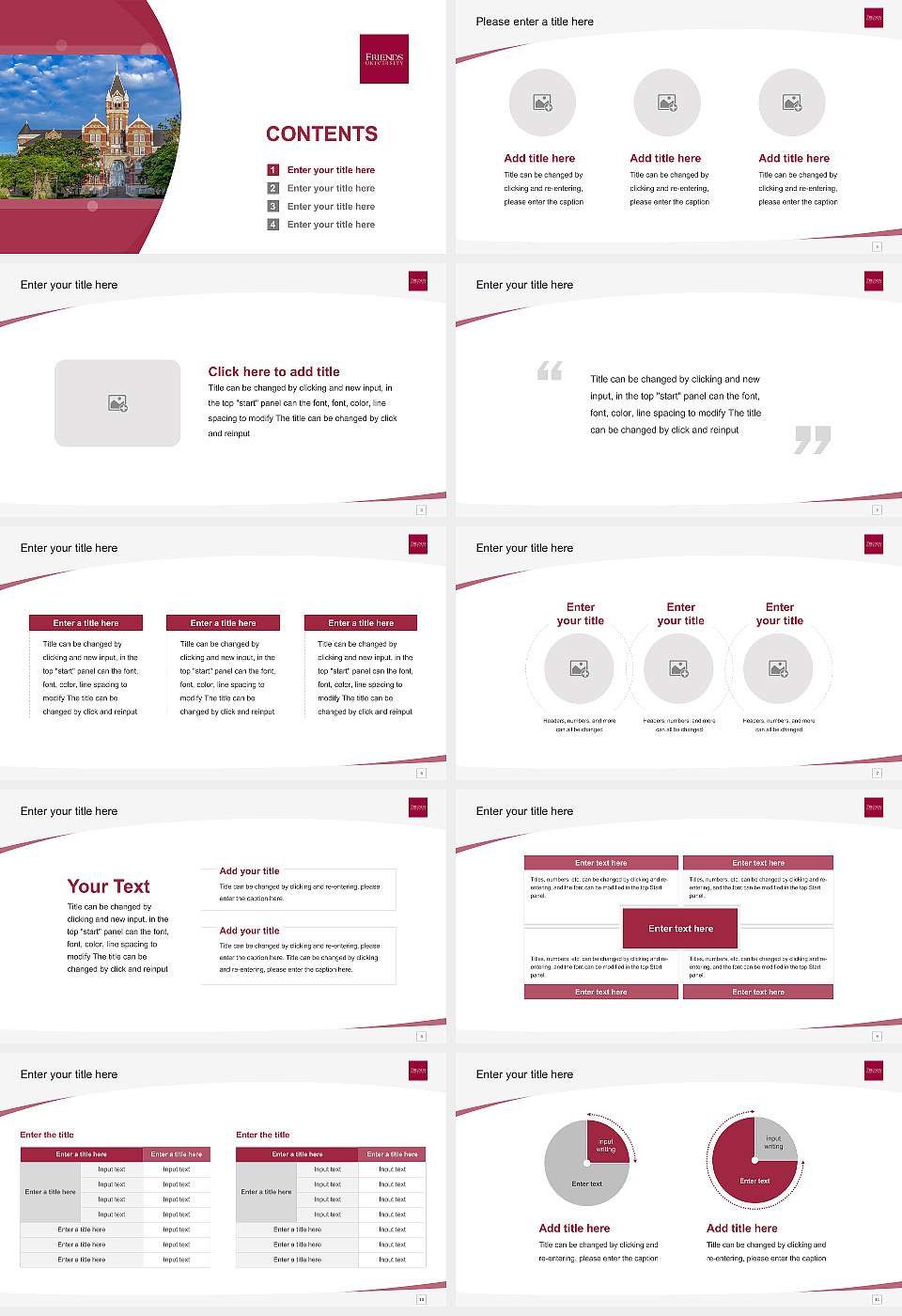 Friends University Course/Courseware Creation PPT Template16:9 ratio PPT effect preview image2
