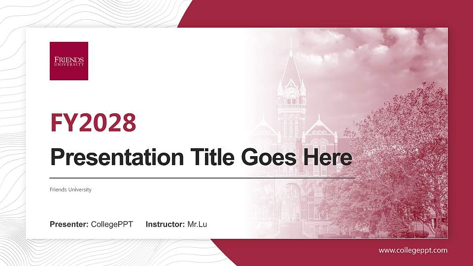 Friends University Academic Presentation/Research Findings Report PPT Template16:9 ratio PPT effect preview image