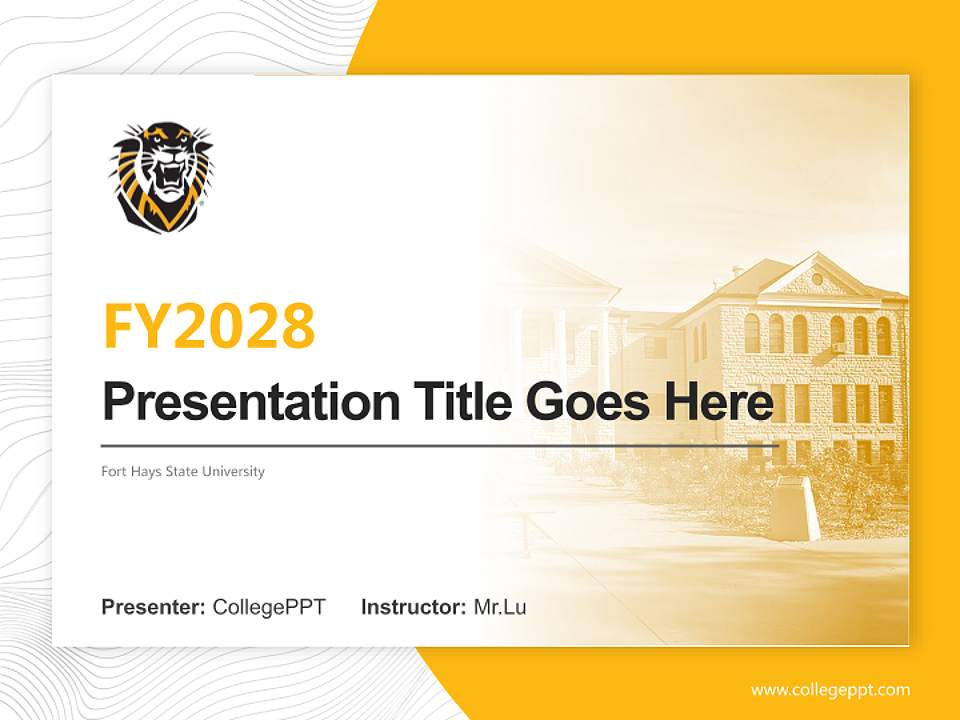 Fort Hays State University Academic Presentation/Research Findings Report PPT Template4:3 ratio PPT effect preview image5