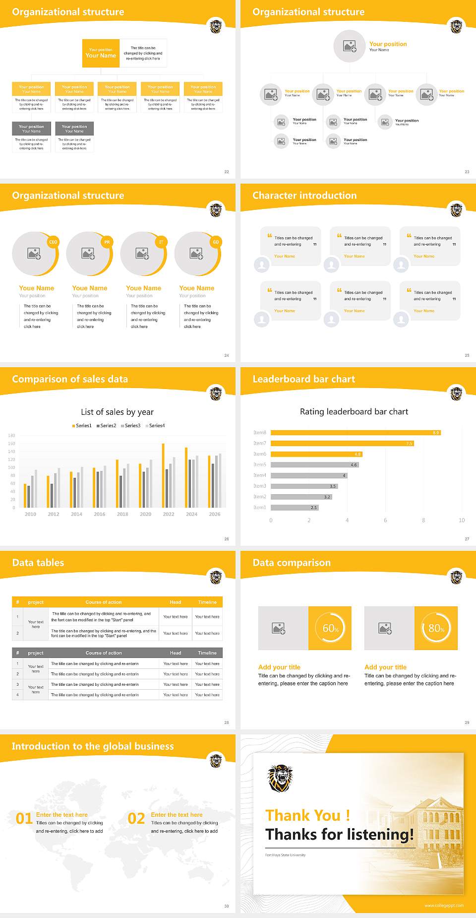 Fort Hays State University Academic Presentation/Research Findings Report PPT Template4:3 ratio PPT effect preview image4