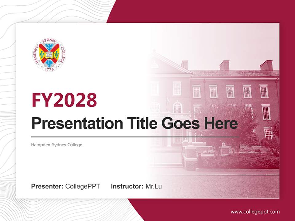 Hampden-Sydney College Academic Presentation/Research Findings Report PPT Template4:3 ratio PPT effect preview image5