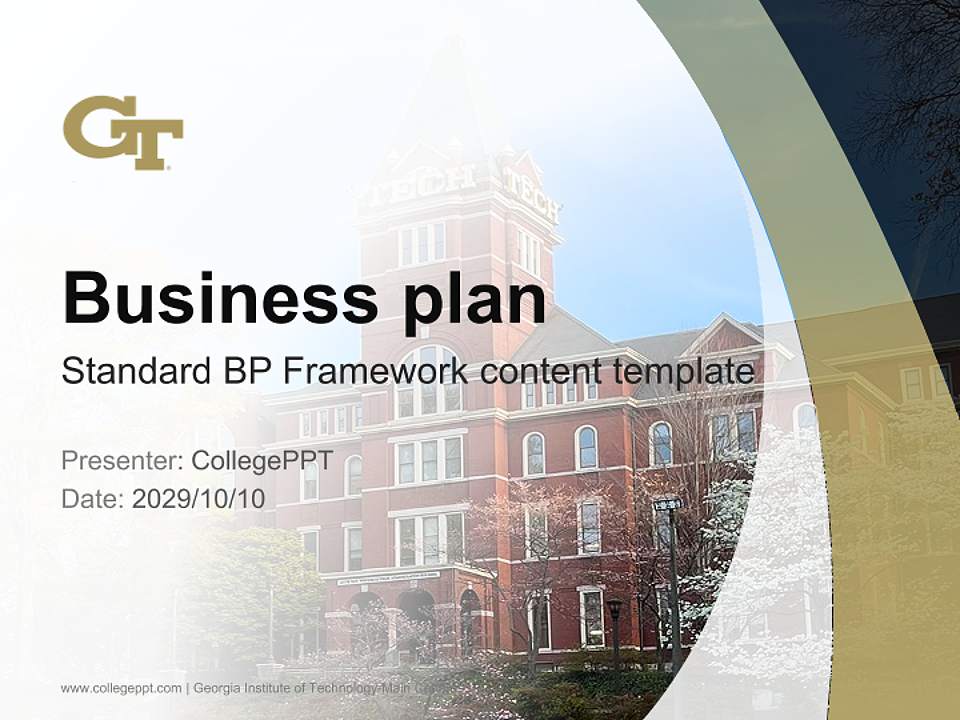 Georgia Institute of Technology-Main Campus Competition/Entrepreneurship Contest PPT Template4:3 ratio PPT effect preview image9
