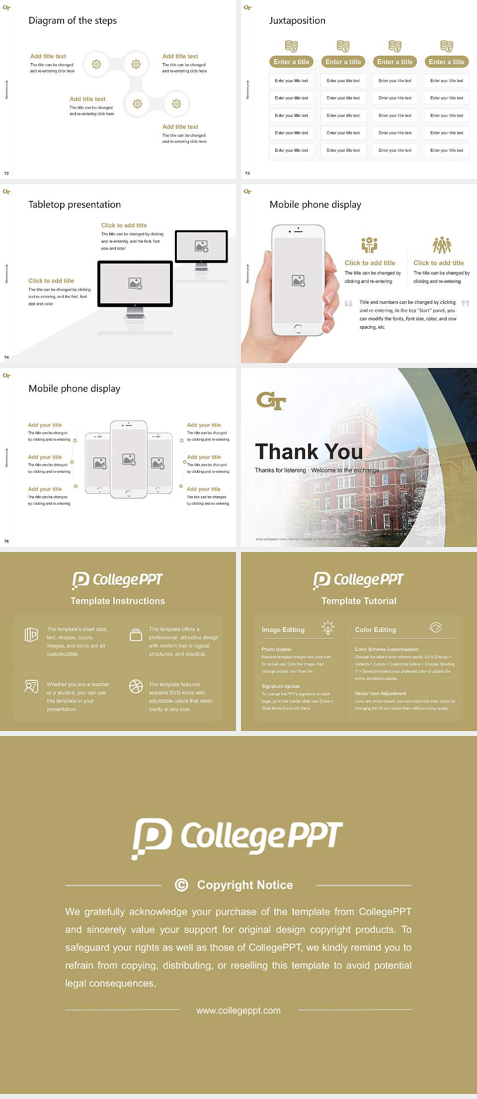 Georgia Institute of Technology-Main Campus Competition/Entrepreneurship Contest PPT Template4:3 ratio PPT effect preview image9