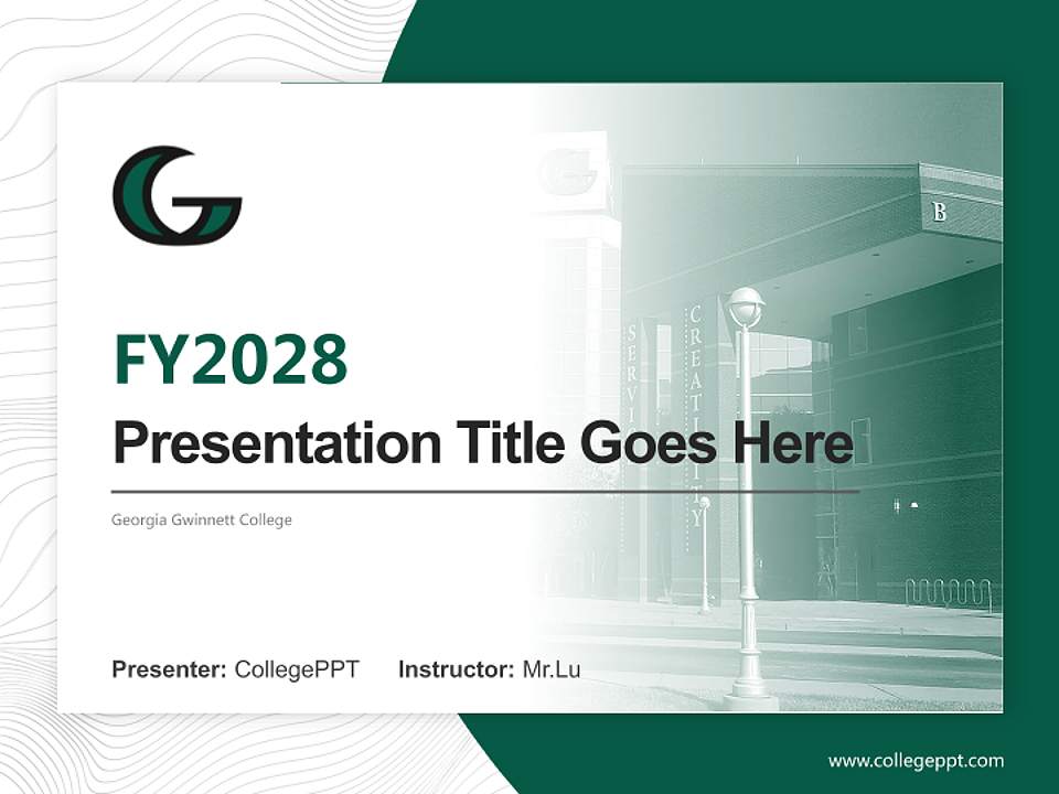 Georgia Gwinnett College Academic Presentation/Research Findings Report PPT Template4:3 ratio PPT effect preview image5