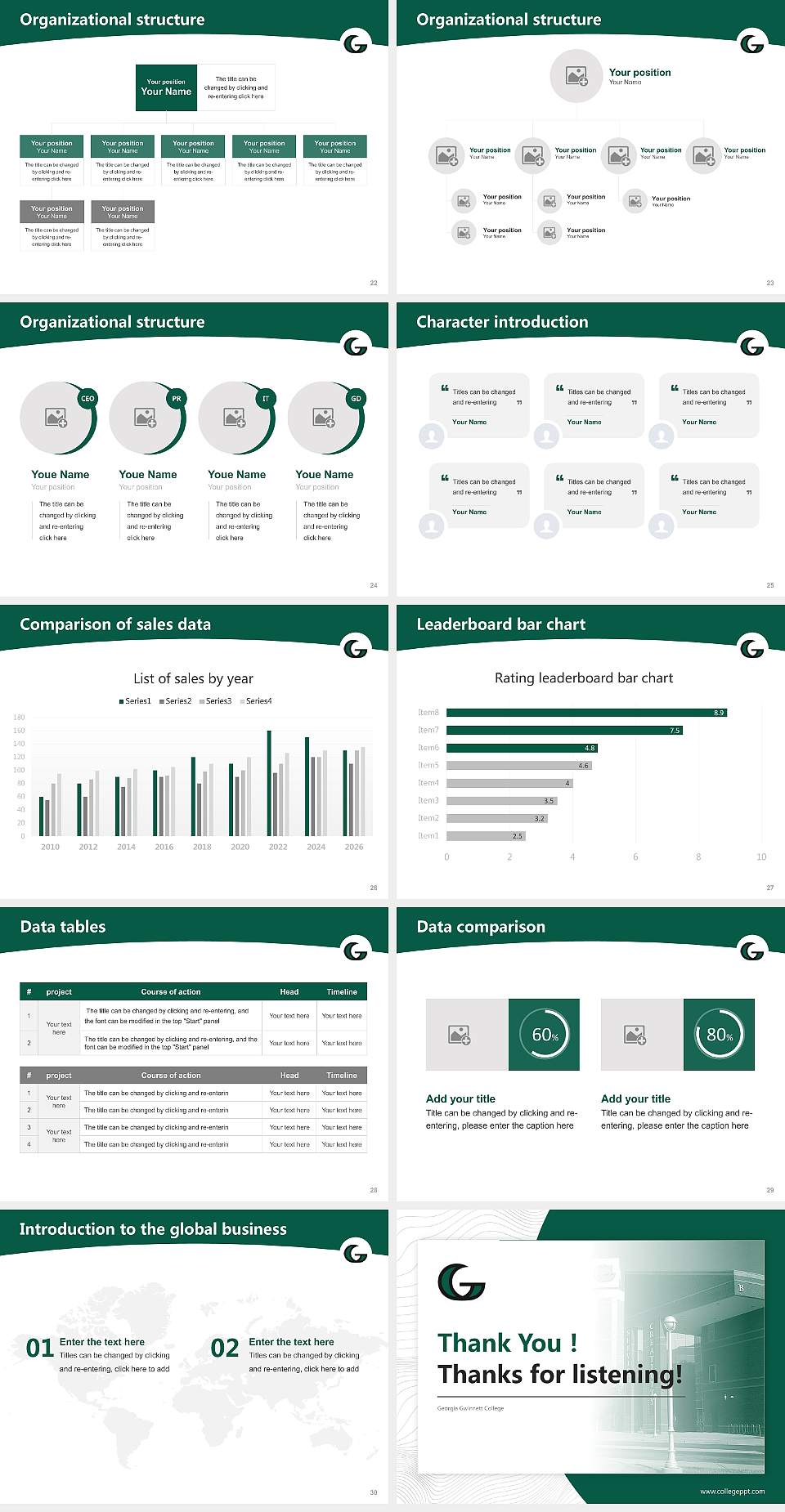 Georgia Gwinnett College Academic Presentation/Research Findings Report PPT Template4:3 ratio PPT effect preview image4