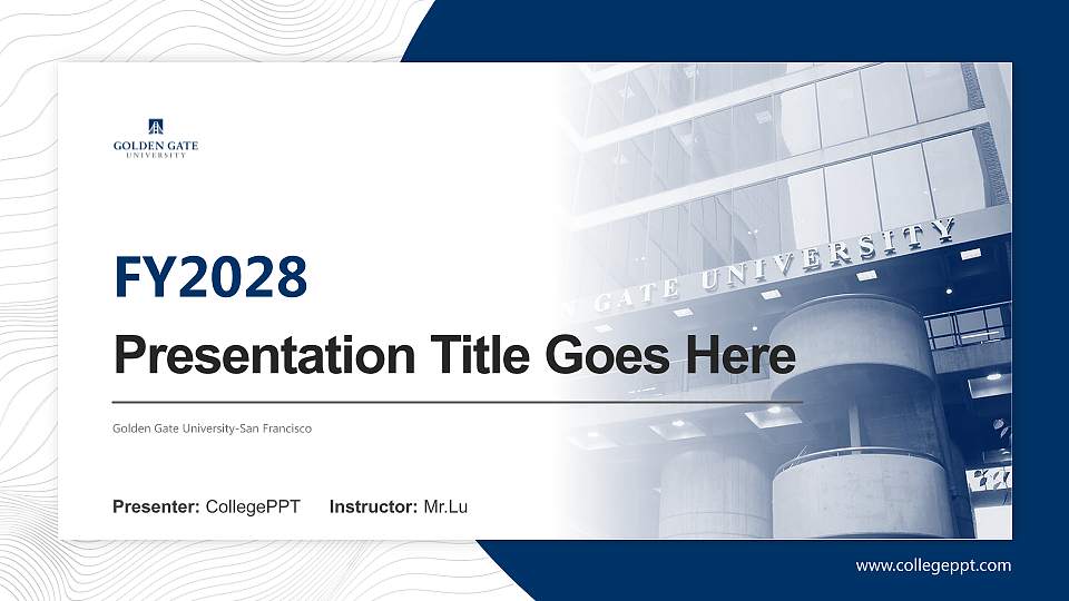 Golden Gate University-San Francisco Academic Presentation/Research Findings Report PPT Template16:9 ratio PPT effect preview image