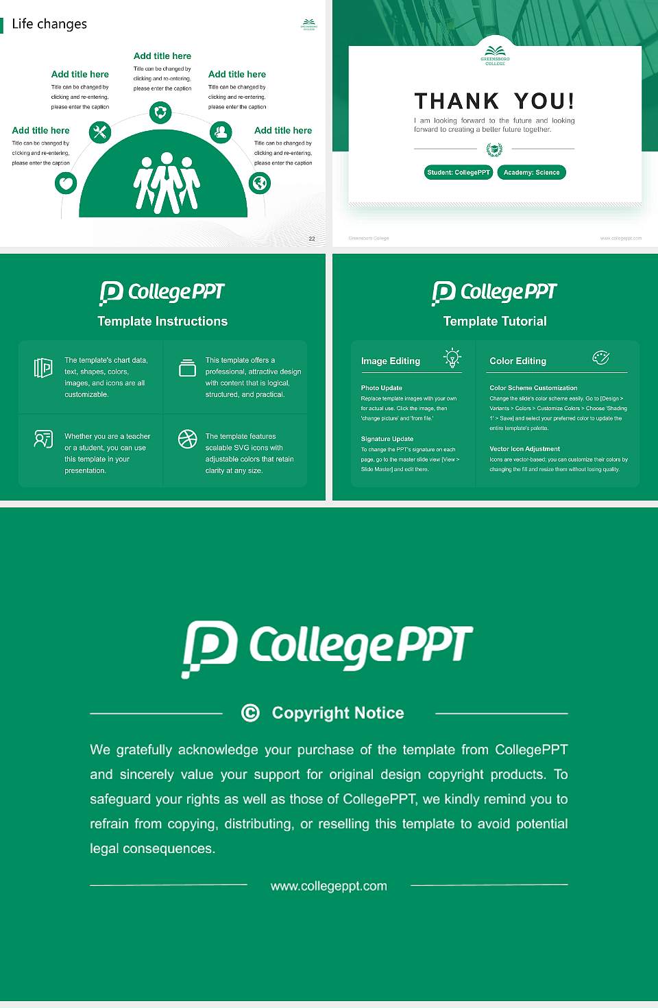 Greensboro College National Scholarship Defense PPT Template4:3 ratio PPT effect preview image4