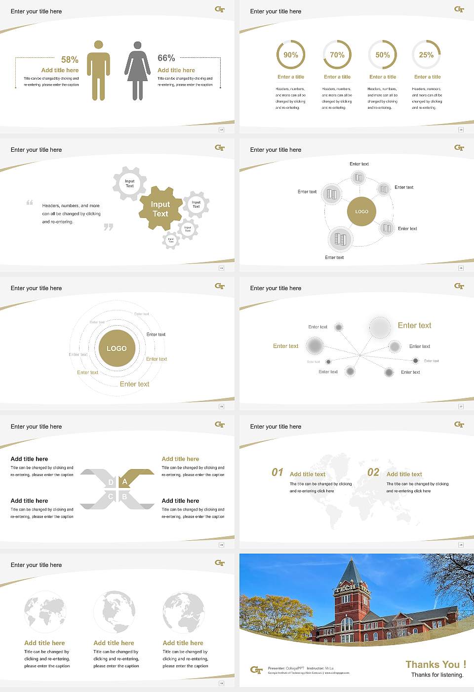 Georgia Institute of Technology-Main Campus Course/Courseware Creation PPT Template16:9 ratio PPT effect preview image4